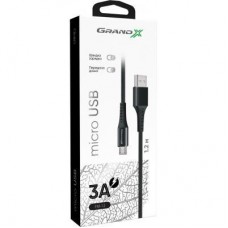 Дата кабель USB 2.0 AM to Micro 5P 1.2m Grand-X (FM-12B) - Фото