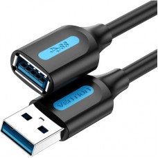 Дата кабель USB 3.0 AM/AF 1.0m black Vention (CBHBF) - Фото