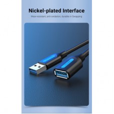 Дата кабель USB 2.0 AM/AF 1.5m black VENTION (CBIBG) - Фото