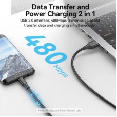 Дата кабель USB 2.0 AM to Micro 5P 1.0m black VENTION (CTIBF) - Фото