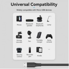 Дата кабель USB 2.0 AM to Micro 5P 2.0m black VENTION (CTIBH) - Фото
