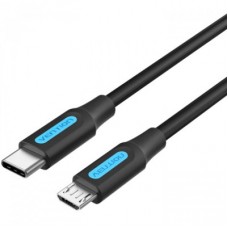 Дата кабель USB-C to Micro 5P 1.5m 10 W black VENTION (COVBG) - Фото