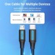 Дата кабель USB-C to Micro 5P 1.5m 10 W black VENTION (COVBG)