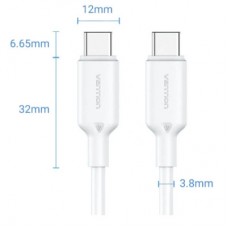 Дата кабель USB-C to USB-C 1.0m 60 W white VENTION (TRCWF) - Фото