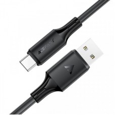 Дата кабель USB 2.0 AM to USB-C 1.2m 3A 60W silicone black Acefast (6974316284178) - Фото