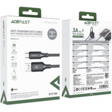 Дата кабель USB 2.0 AM to USB-C 1.2m 3A 60W silicone black Acefast (6974316284178) - Фото