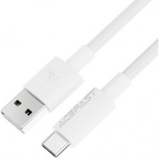 Дата кабель USB 2.0 AM to USB-C 1.2m 3A white Acefast (6974316284260) - Фото