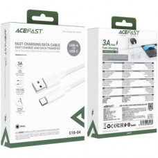 Дата кабель USB 2.0 AM to USB-C 1.2m 3A white Acefast (6974316284260) - Фото