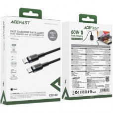 Дата кабель USB-C to USB-C 1.2m 60 W black Acefast (6974316285137) - Фото