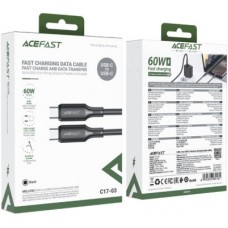 Дата кабель USB-C to USB-C 1.2m 3A 60W silicone black Acefast (6974316284161) - Фото