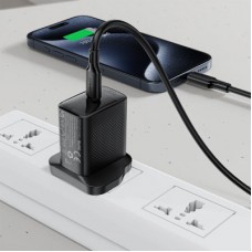 Дата кабель USB-C to USB-C 1.2m 3A 60W silicone black Acefast (6974316284161) - Фото
