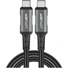 Дата кабель USB-C to USB-C 1.0m USB 4.0 240W audio/video black-grey Acefast (6974316282631) - Фото