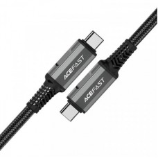 Дата кабель USB-C to USB-C 1.0m USB 4.0 240W audio/video black-grey Acefast (6974316282631) - Фото