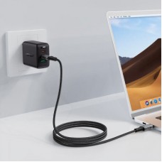 Дата кабель USB-C to USB-C 1.0m USB 4.0 240W audio/video black-grey Acefast (6974316282631) - Фото