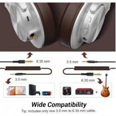Навушники OneOdio Fusion A70 Bluetooth+3,5 мм/6, 35 мм Silver/Brown (A70 Silver Brown) - Фото