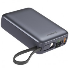 Батарея універсальна SWISSTEN 20000 mAh SPACE 22/5W PD QC w/built-in cables USB-C/LIGHTNING Silver (8595217490598)