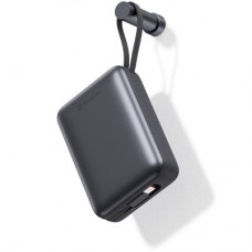 Батарея універсальна SWISSTEN 20000 mAh SPACE 22/5W PD QC w/built-in cables USB-C/LIGHTNING Silver (8595217490598) - Фото