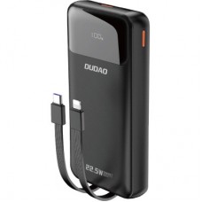 Батарея универсальная Dudao K15Pro 20000mAh PD/22.5W, QC, with built-in cables, Black (6977196682430)