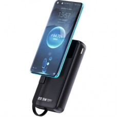 Батарея универсальная Dudao K15Pro 20000mAh PD/22.5W, QC, with built-in cables, Black (6977196682430) - Фото