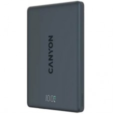 Батарея універсальна Canyon 5000 mAh OnPower 500 PD20W Magnetic wireless MagSafe Black (CNS-CPB500B) - Фото