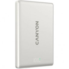 Батарея універсальна Canyon 5000 mAh OnPower 500 PD20W Magnetic wireless MagSafe Grey (CNS-CPB500G) - Фото