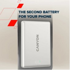 Батарея універсальна Canyon 5000 mAh OnPower 500 PD20W Magnetic wireless MagSafe Grey (CNS-CPB500G) - Фото
