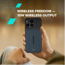Батарея універсальна Canyon 10000 mAh OnPower 511 PD20W Magnetic wireless MagSafe Black (CNS-CPB511B) - Фото