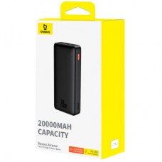 Батарея універсальна Baseus Airpow 20000 mAh 20W PD/3.0, QC/3.0, black (P10022804113-00) - Фото