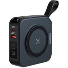 Батарея універсальна Energizer Magnetic Wireless 10000 mAh 20W PD, AC заряджання, QI/15W, built-in USB-C (QM10001AC) - Фото