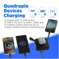 Батарея універсальна Energizer Magnetic Wireless 10000 mAh 20W PD, AC заряджання, QI/15W, built-in USB-C (QM10001AC) - Фото