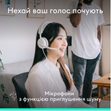 Навушники Logitech Zone Wired 2 USB White (981-001621) - Фото