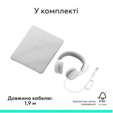 Навушники Logitech Zone Wired 2 USB White (981-001621) - Фото