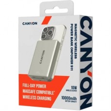 Батарея універсальна Canyon 10000 mAh OnPower 511 PD20W Magnetic wireless MagSafe Grey (CNS-CPB511G) - Фото