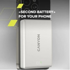 Батарея універсальна Canyon 10000 mAh OnPower 511 PD20W Magnetic wireless MagSafe Grey (CNS-CPB511G) - Фото