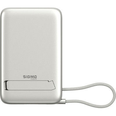 Батарея универсальная Sigma X-power SI10A8QL-MAG silver 10000mAh, Magnetic wireless 15W, charge iWatch, PD+QC, 22,5W max