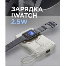 Батарея универсальная Sigma X-power SI10A8QL-MAG silver 10000mAh, Magnetic wireless 15W, charge iWatch, PD+QC, 22,5W max - Фото