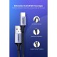 Дата кабель USB 2.0 AM to USB-C 0.25m 3A aluminum braid nickel plating black Ugreen (60124)