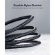 Дата кабель USB 2.0 AM to USB-C 0.25m 3A aluminum braid nickel plating black Ugreen (60124)