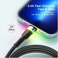 Дата кабель USB 2.0 AM to Lightning 1.0m 2.4A black Essager (EXCL-XCD01) - Фото