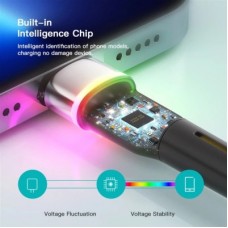 Дата кабель USB 2.0 AM to Lightning 1.0m 2.4A black Essager (EXCL-XCD01) - Фото