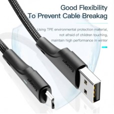 Дата кабель USB 2.0 AM to Micro 5P 1.0m 3A black Essager (EXCM-LS01) - Фото