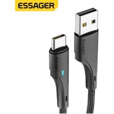 Дата кабель USB 2.0 AM to USB-C 1.0m 3A black Essager (EXCT-LS01) - Фото