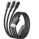 Дата кабель USB 2.0 AM to Lightning + Micro 5P + USB-C 1.2m 100W Essager (EXCMTL-JJ01-P)