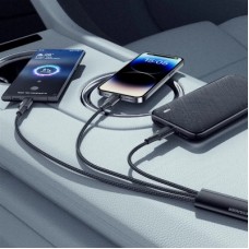 Дата кабель USB 2.0 AM to Lightning + Micro 5P + USB-C 1.2m 100W Essager (EXCMTL-JJ01-P) - Фото