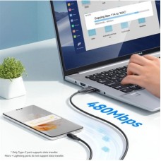 Дата кабель USB 2.0 AM to Lightning + Micro 5P + USB-C 1.2m 100W Essager (EXCMTL-JJ01-P) - Фото