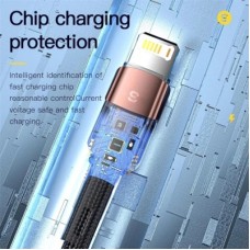 Дата кабель USB 2.0 AM to Lightning 1.0m 2.4A black Essager (EXCL-XC01) - Фото