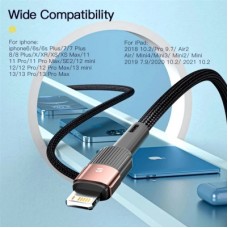 Дата кабель USB 2.0 AM to Lightning 1.0m 2.4A black Essager (EXCL-XC01) - Фото