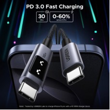Дата кабель USB-C to USB-C 1.0m PD 100W L509 black Ugreen (35501) - Фото