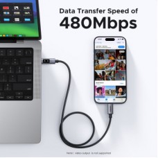 Дата кабель USB-C to USB-C 1.0m PD 100W L509 black Ugreen (35501) - Фото