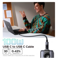 Дата кабель USB-C to USB-C 1.0m PD 100W L509 black Ugreen (35501) - Фото